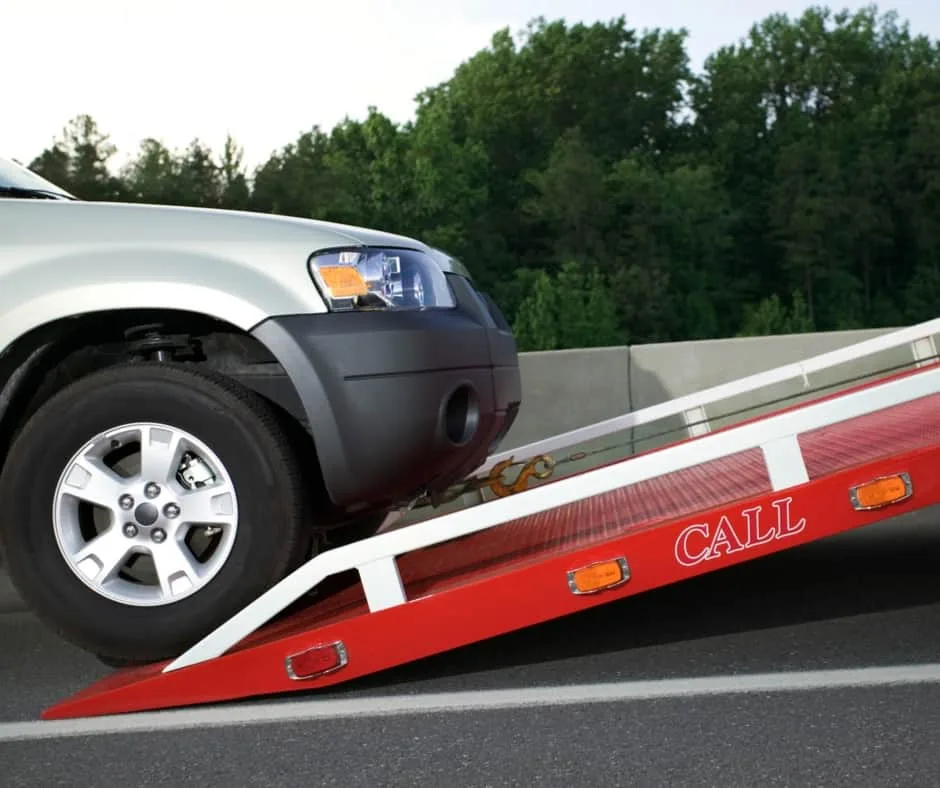 Winnipeg local tow truck on residential street